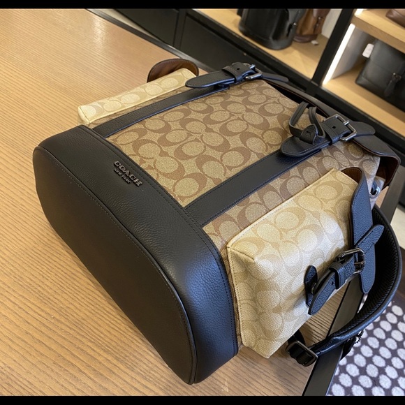 Coach Hudson Backpack In Blocked Signature Canvas - Picture 6 of 7